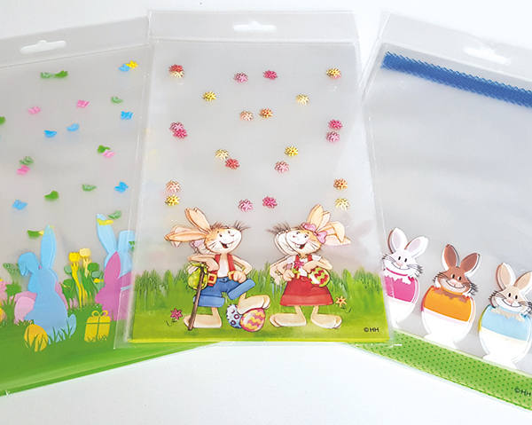 Cellophanebag with Easter print 5s, 145 x 235mm