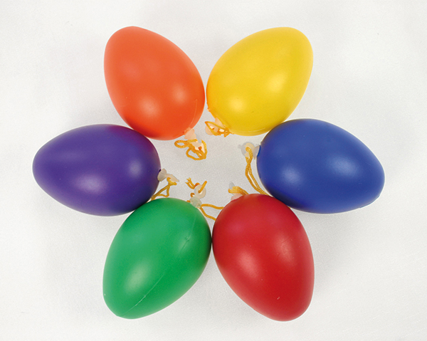 Eastereggs plastic set of 6 w. hanger, 6 cm