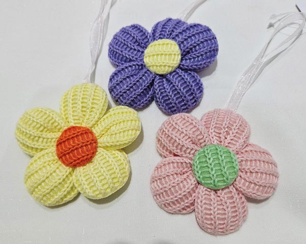 Stoffblume, handgenäht 7,5cm, tolle Farben sortiert