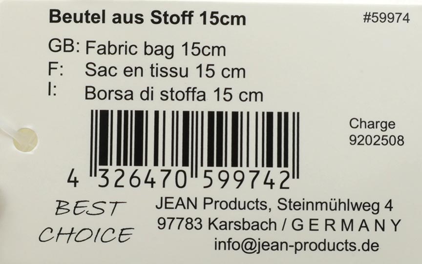 Beutel aus Stoff 15,5x18,5cm – aus feinstem Stoff