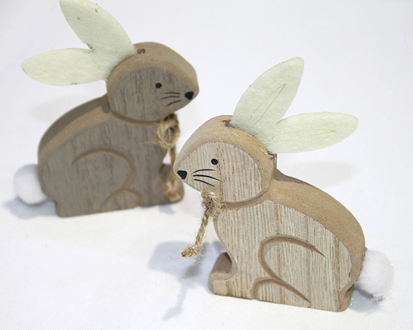 Süßer Hase aus Holz 6,5x1,5x9,5cm