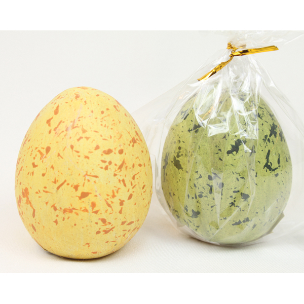 Ceramic egg speckled packed in cello 6x4,5cm