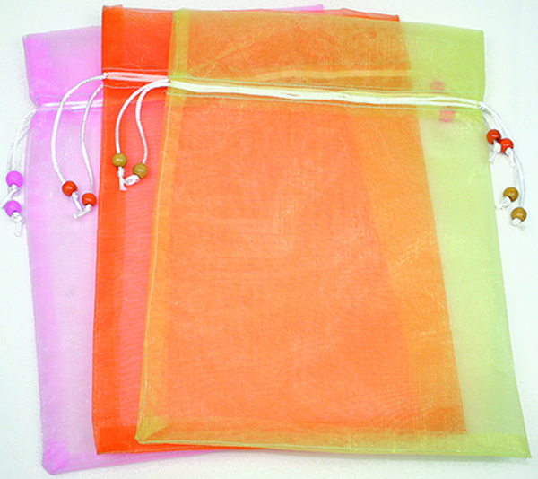 Organza bag 26x19cm with colored cord