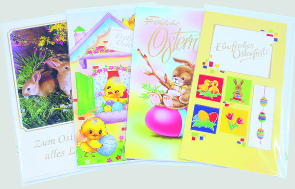 Easter envelope cards 17,5x11,5cm, 8 assorted