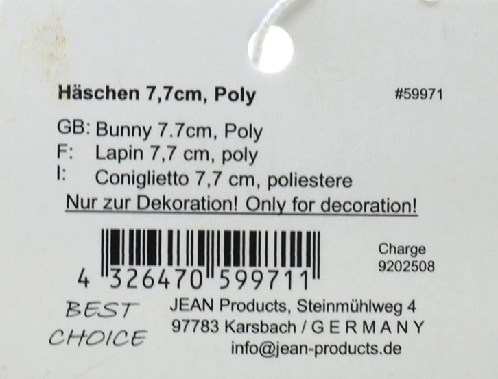 Häschen klassisch 7,7x4,6cm – aus feinstem Kunstharz