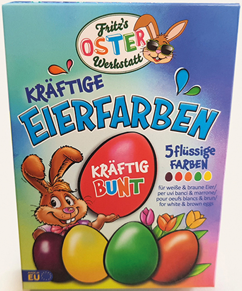 Ostereifarbe flüssig 5 Farben sort. ,