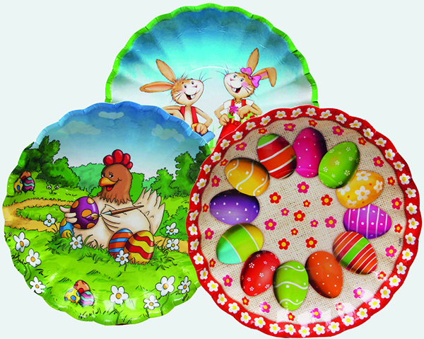 Easter plate round cardboard 23cm set of 2!