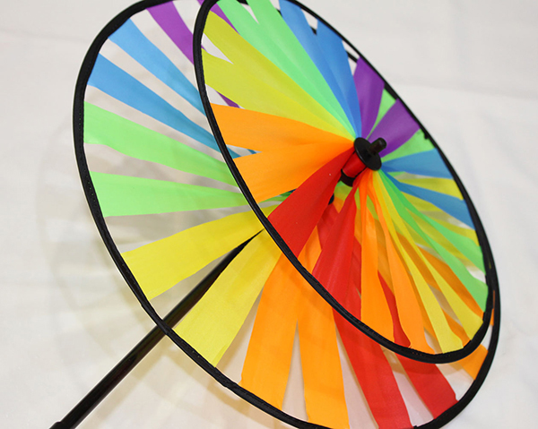 Pinwheel with double wind turbines, 40cm, foldable in a