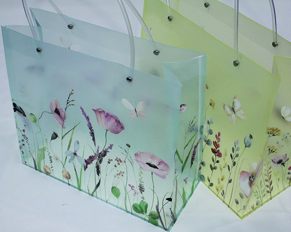 Shopping bag great flower meadow, 30x12x27cm, with riveted