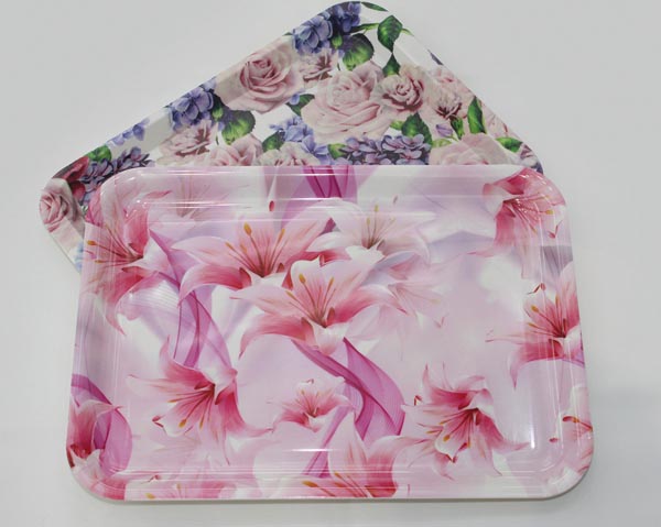 Tablett XL Blumenmotive, 32x23cm, sehr stabil und robust