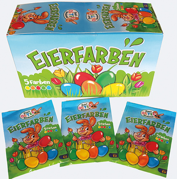 Ostereier Pulver-Farben 5 Farben im 50er Display