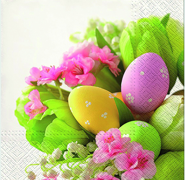 Premium Napkins 'Easter Bouquet' 20pcs 33X33cm