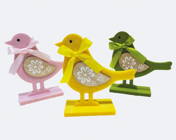 Oiseau décoratif XL 15x5x15cm, bois/MDF