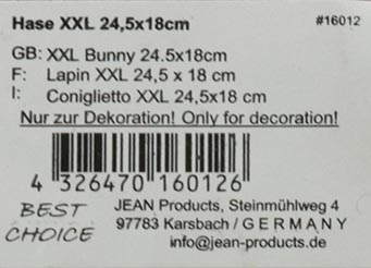 Hase XXL 2fach sortiert 22x18cm, Polyresin