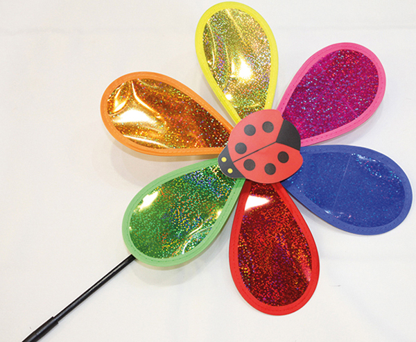 Windmill flower XXL glittery, 25cm, foldable in a