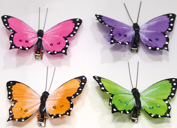 Butterfly set of 2! each 7x3cm assorted colours