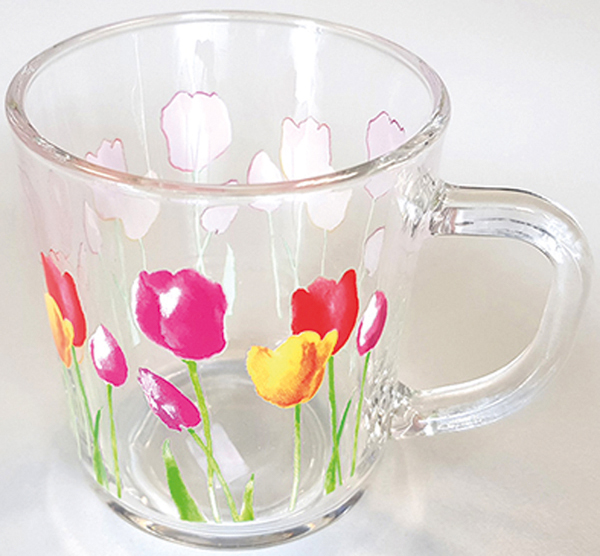 Glass cup XL with beautiful spring and summer motifs 200ml,