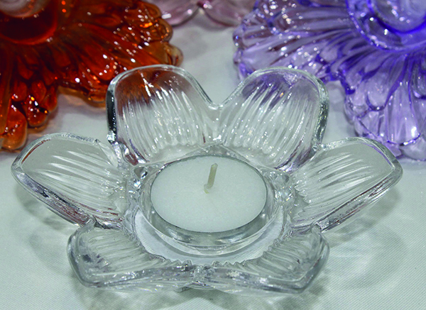 Tealight holder 12x3.2cm made of the finest thick glass,