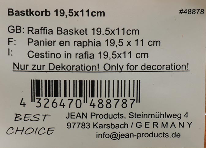Bastkorb mit breitem Rand 19,5x11cm