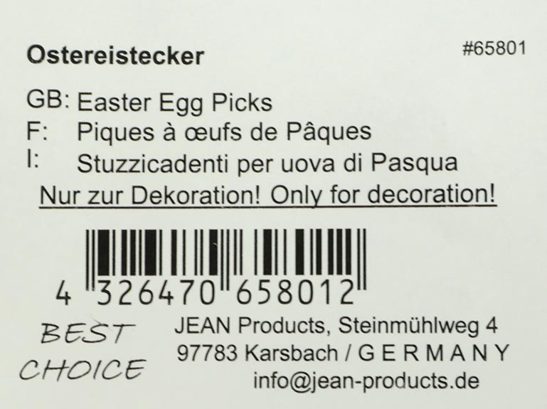 Ostereistecker 2er Set, je 7x5x40cm, sortiert