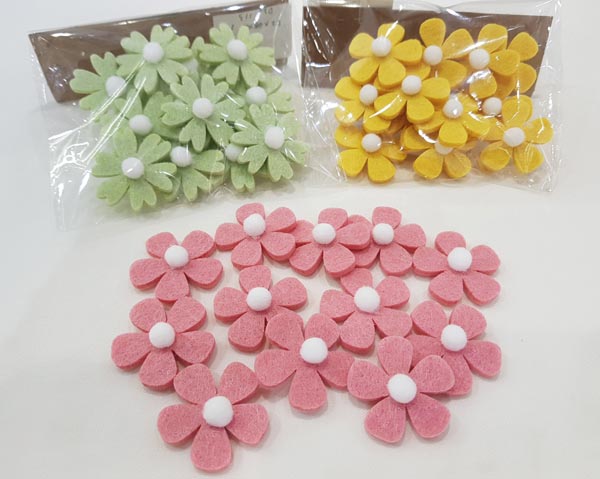 12er Blumen-Set je 3cm im Polybeutel, kleine pastell-farbene