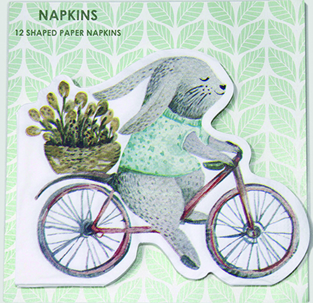 Great design napkins premium cute bunny on a bicycle with a