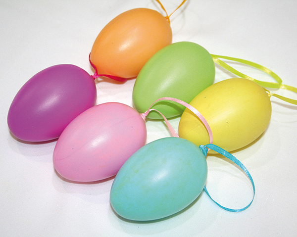 Eastereggs plastic set of 6 in pastel colours