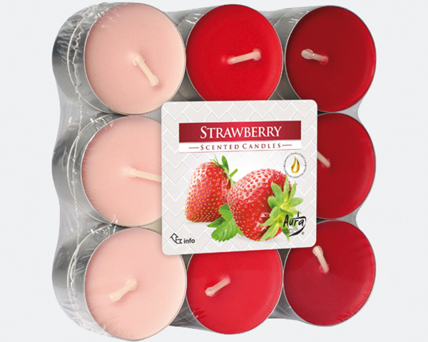 Bougies parfumées 18pcs Fraise