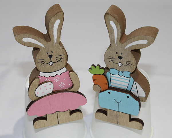 Katensitzer wooden rabbit as a sweet couple 6x12x2cm,