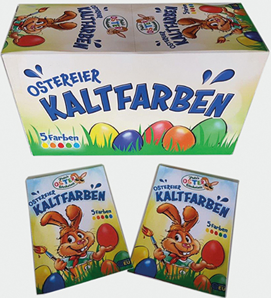 Oster-Kaltfarben 5er, Farben sortiert im Display