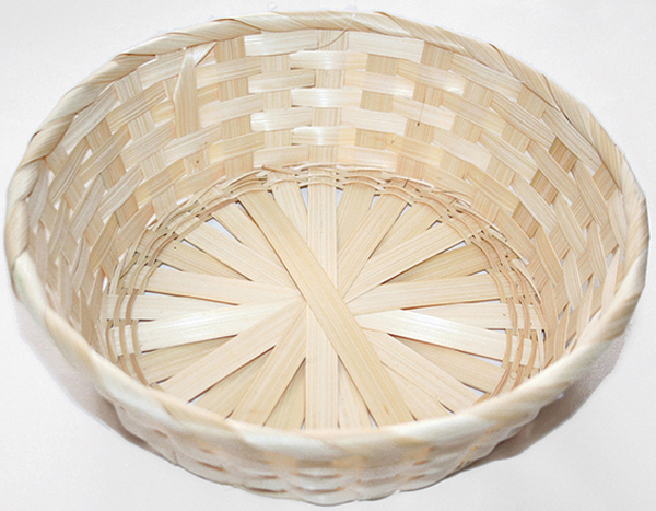 Raffia basket natural wide woven 22,5x7cm