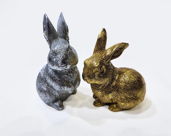Häschen gold und silberfarben 7x4,7cm