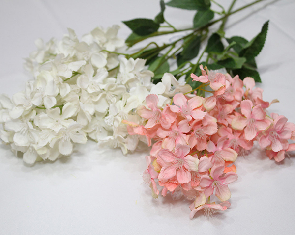 Bouquet d'hortensias à 6 branches, 65 cm, fait à la main