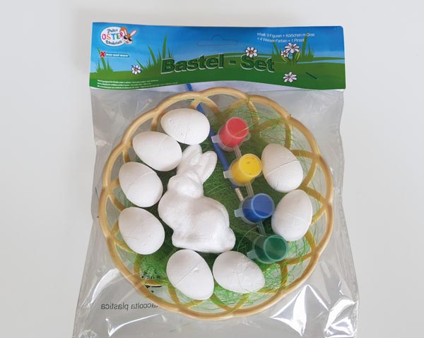 Malset 8 Eier, einem Hase und 5 Farben + Korb