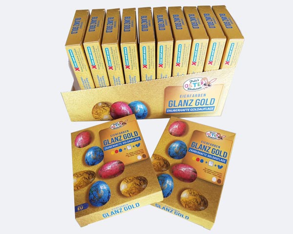 Eierfarben Glanz Gold / Goldauflage