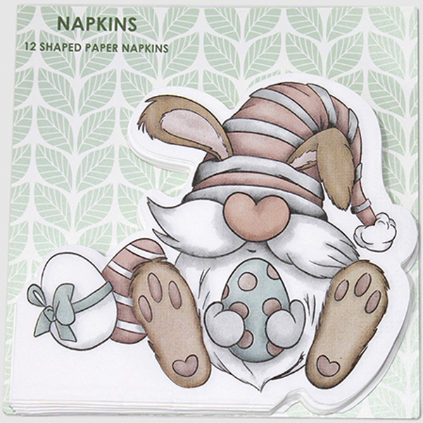 Great design napkins premium cute Easter gnome, 33x33cm,