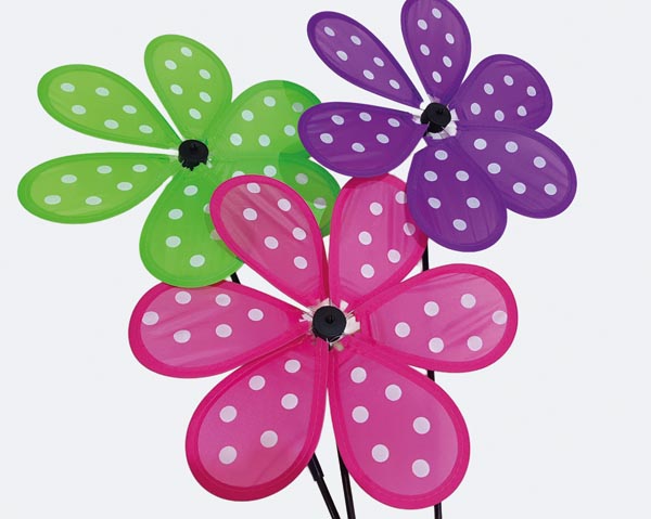 Tolles Windrad XL 26x62cm Farben sortiert, Lila und Pink mit