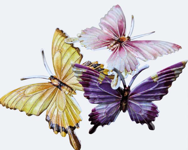 Schmetterling Blumenstecker, edel handbemalt 6x5,5x26cm