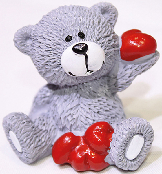 Herzteddy 6,6x5,3x4,3cm aus feinstem Kunstharz liebevoll und