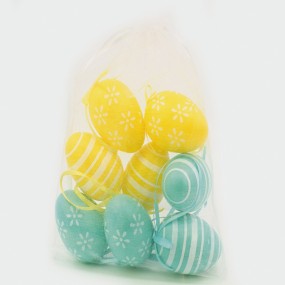 Easter eggs plastic with motif, set of 8