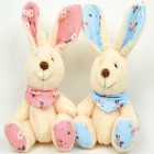 Bunny plush with colorful fabric 9cm 2 assorted