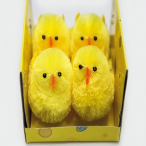 Chicks Plush Set of 4 in Windowbox 8x7x6cm