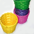 Bast basket 14x8cm round assorted colours