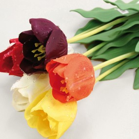 Tulpe mit Regentropfen 69x6cm in 6 Farben sort.