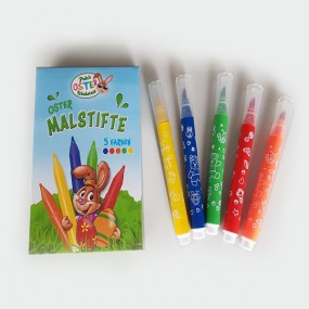 Set of 5 Easter crayons, packed in a folding box,