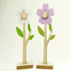 Flower XL made of wood on a wooden stand 18x6x3.5cm, 2