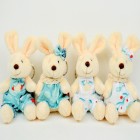 Bunny plush with colorful fabric 8cm 4 assorted