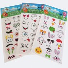 Easter Egg Face Stickers Set of 12, 3f. sorted