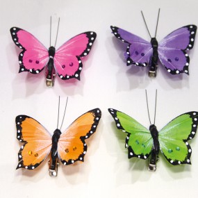 Butterfly set of 2! each 7x3cm assorted colours
