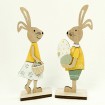 Bunny girl and boy with basket or egg 15x7.5x4cm, 2